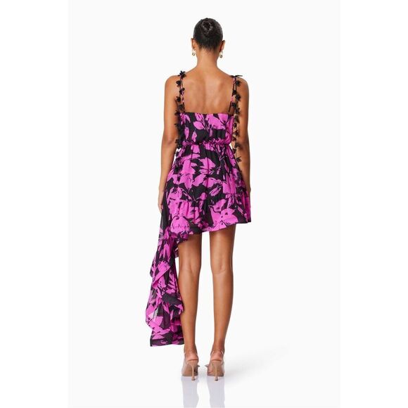 ELLIATT Yuna Asymmetric Party Mini Dress In Pink cocktail Date Dress Size S NWT - Picture 3 of 6